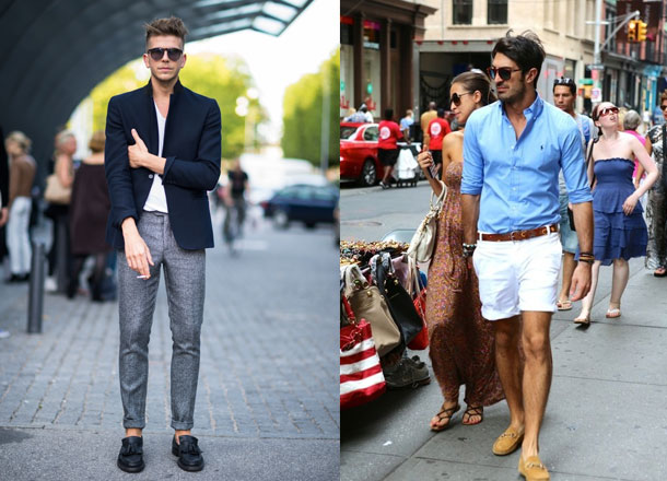 Đi giày lười không tất theo phong cách Smart – Casual
